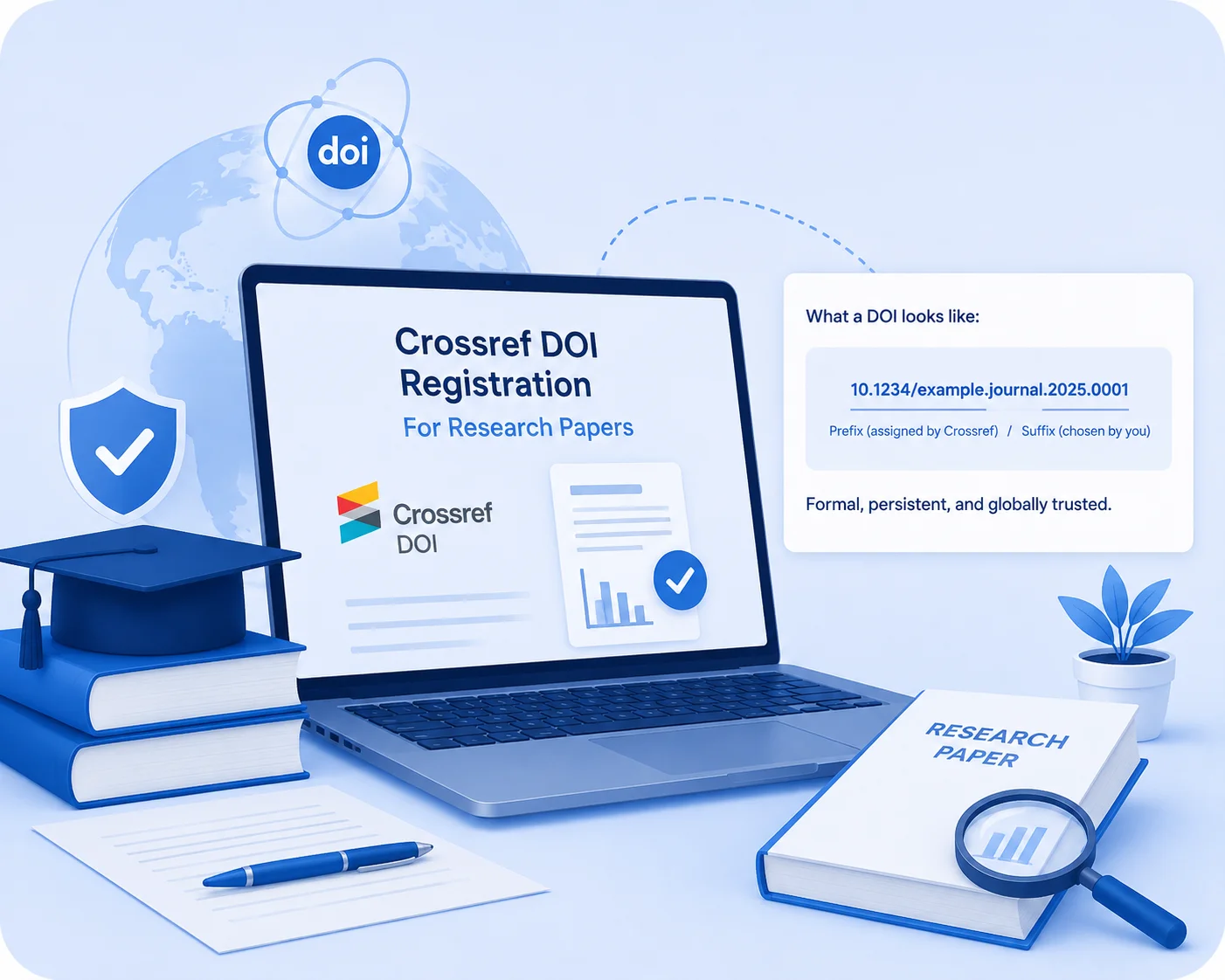 Crossref DOI registration for research papers